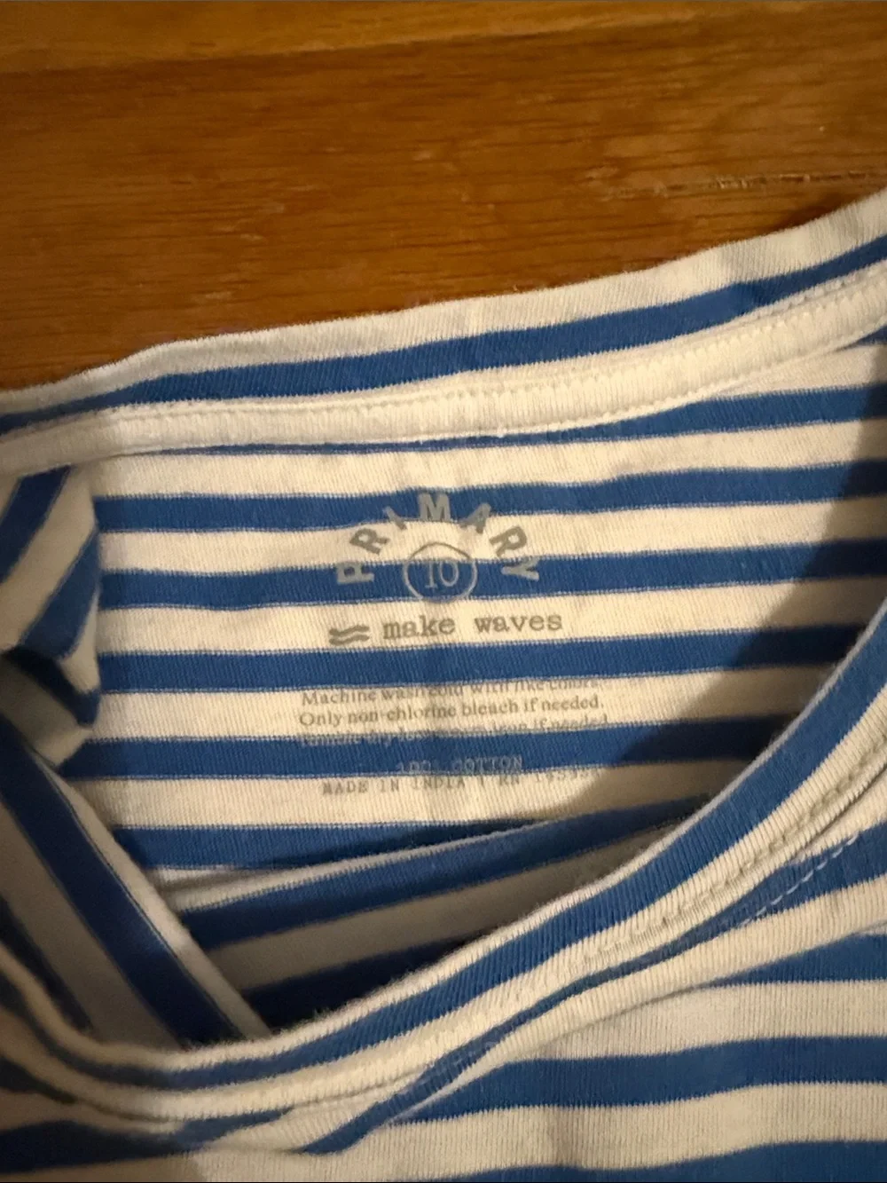 Primary Blue and White Striped Short-Sleeve Knit Dress - Picture 4 of 4